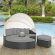 Sojourn Outdoor Sunbrella &reg; Daybed in Chocolate Poly Rattan & Gray