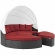 Sojourn Outdoor Sunbrella &reg; Daybed in Chocolate Poly Rattan & Red