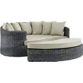 Summon Outdoor Patio Sunbrella&reg; Daybed in Antique Canvas & Beige