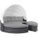 Summon Canopy Outdoor Sunbrella &reg; Daybed in Gray Poly Rattan & Gray