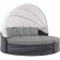 Summon Canopy Outdoor Sunbrella &reg; Daybed in Gray Poly Rattan & Gray