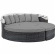 Summon Canopy Outdoor Sunbrella &reg; Daybed in Gray Poly Rattan & Gray