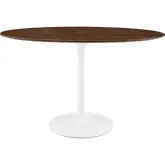 Lippa 48" Oval Dining Table in Walnut Finish Wood & Powder Coated Metal