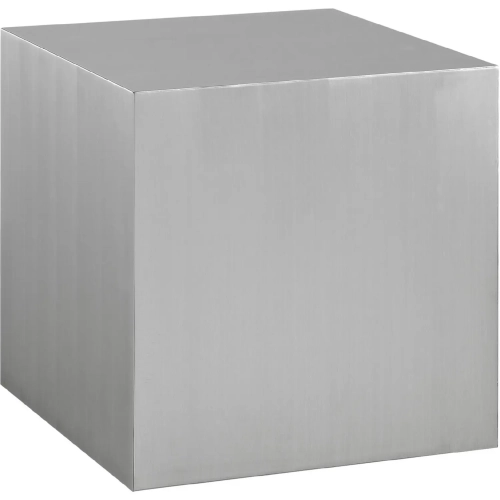 Cast Side Table in Brushed Stainless Steel