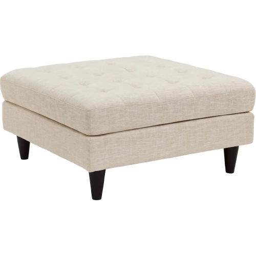 Empress 35" Ottoman in Tufted Beige Fabric