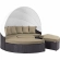 Convene Canopy Outdoor Patio Daybed in Espresso with Mocha Cushions