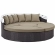Convene Canopy Outdoor Patio Daybed in Espresso with Mocha Cushions