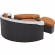Convene Canopy Outdoor Patio Daybed in Espresso with Orange Cushions