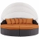 Convene Canopy Outdoor Patio Daybed in Espresso with Orange Cushions