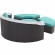 Convene Canopy Outdoor Patio Daybed in Espresso with Turquoise Cushions