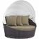 Convene Canopy Outdoor Patio Daybed in Espresso with Mocha Cushions