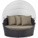 Convene Canopy Outdoor Patio Daybed in Espresso with Mocha Cushions