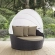 Convene Canopy Outdoor Patio Daybed in Espresso with Mocha Cushions