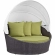 Convene Canopy Outdoor Patio Daybed in Espresso with Peridot Cushions