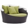 Convene Canopy Outdoor Patio Daybed in Espresso with Peridot Cushions