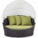 Convene Canopy Outdoor Patio Daybed in Espresso with Peridot Cushions