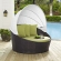Convene Canopy Outdoor Patio Daybed in Espresso with Peridot Cushions