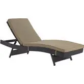 Convene Outdoor Patio Chaise in Espresso w/ Mocha Cushions