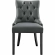Regent Dining Chair in Tufted Gray Vegan Leather & Wood