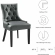 Regent Dining Chair in Tufted Gray Vegan Leather & Wood