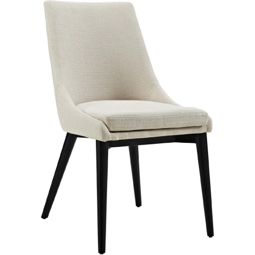 Viscount Dining Chair in Beige Fabric on Black Wood Legs