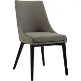 Viscount Dining Chair in Granite Fabric on Black Wood Legs