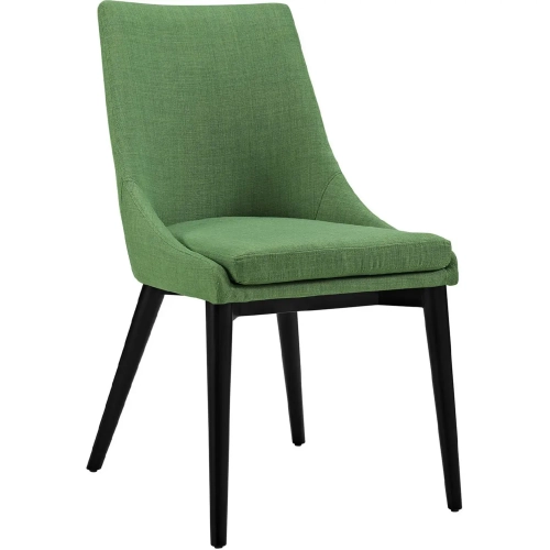 Viscount Dining Chair in Green Fabric on Black Wood Legs