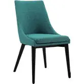 Viscount Dining Chair in Teal Fabric on Black Wood Legs