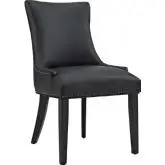 Marquis Dining Chair in Tufted Black Leatherette w/ Nailhead Trim