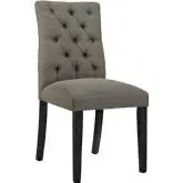 Duchess Dining Chair in Tufted Granite Fabric on Wood Legs