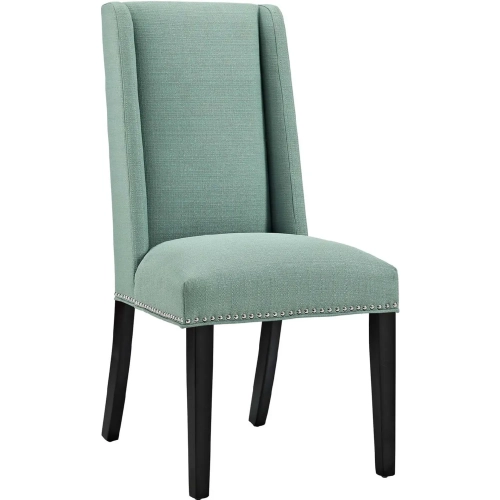 Baron Dining Chair in Laguna Fabric w/ Nailhead Trim on Wood Legs