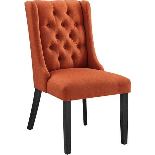 Baronet Dining Chair in Tufted Orange Fabric