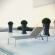 Shore Outdoor Patio Aluminum Chaise in Brushed Silver with Gray Slats