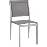 Shore Outdoor Dining Chair in Aluminum & Gray Mesh