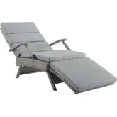 Envisage Chaise Outdoor Lounge Chair in Poly Rattan & Gray Fabric