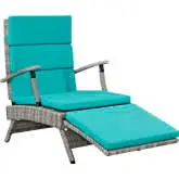 Envisage Outdoor Poly Wicker Lounge Chair in Gray & Turquoise