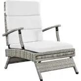 Envisage Outdoor Poly Wicker Lounge Chair in Gray & White