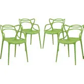 Entangled Dining Chair in Green Polypropylene (Set of 4)