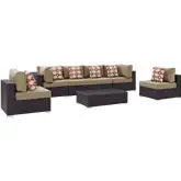 Convene 7 Piece Outdoor Patio Sectional Set in Espresso & Mocha