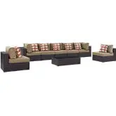 Convene 8 Piece Outdoor Patio Sectional Set in Espresso & Mocha