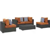 Sojourn 5 Piece Outdoor Sunbrella &reg; Sectional Set in Canvas & Tuscan