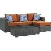 Sojourn 3 Piece Outdoor Sunbrella &reg; Sectional Set in Canvas & Tuscan