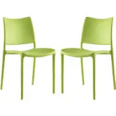 Hipster Dining Chair in Green Polypropylene (Set of 2)