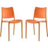 Hipster Dining Chair in Orange Polypropylene (Set of 2)