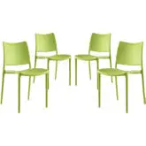 Hipster Dining Chair in Green Polypropylene (Set of 4)