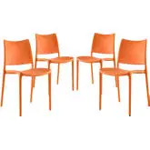 Hipster Dining Chair in Orange Polypropylene (Set of 4)