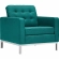 Loft Arm Chair in Tufted Teal Fabric (Set of 2)