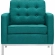 Loft Arm Chair in Tufted Teal Fabric (Set of 2)