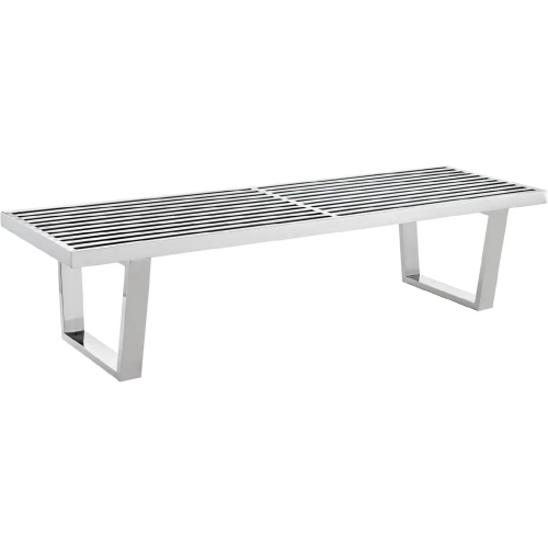 Sauna 5' Stainless Steel Bench in Silver
