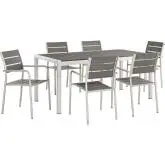 Shore 7 Piece Outdoor Patio Aluminum & Poly Wood Dining Set